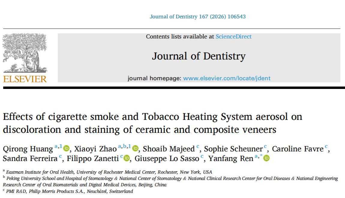 香烟烟雾细胞暴露系统：基于解剖学模型的牙科贴片染色与变色机制研究
