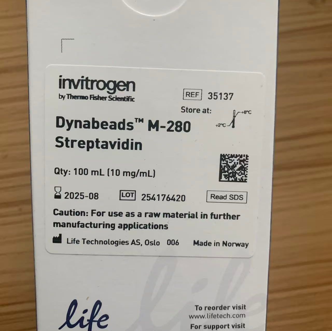 赛默飞35137  Dynabeads™ M-280 Streptavidin 链霉亲和素 OEM  100ml， 特价