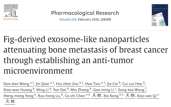 Pharmacol Res|IF：10+，双院联合发力：无花果来源外泌体携peu-miR-2916-p3双靶向破局，植物源纳米递药+肿瘤微环境重塑，机制创新值得 80/80