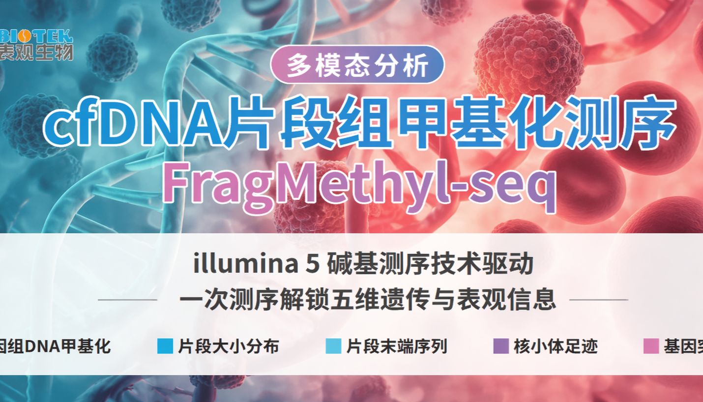 FragMethyl-seq：illumina 5碱基测序技术驱动，一次测序解锁五维遗传与表观信息