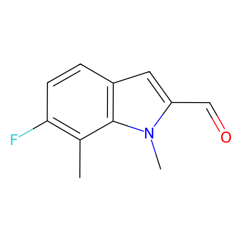6-fluoro-1,7-dimethyl-1H-indole-2-carbaldehyde，883531-02-0，97%，阿拉丁产品图