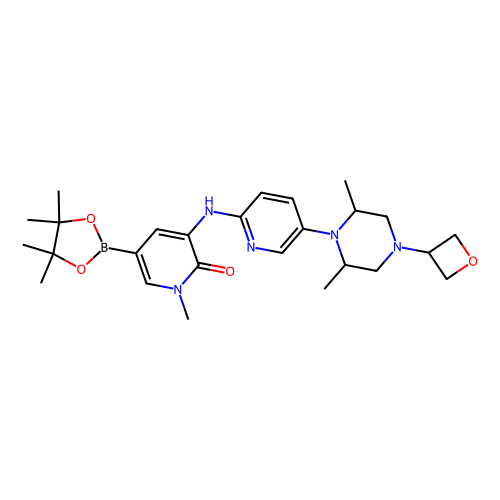 3-[[5-[(2S,6S)-2,6-dimethyl-4-(oxetan-3-yl)piperazin-1-yl]-2-pyridyl]amino]-1-methyl-5-(4,4,5,5-tetramethyl-1,3,2-dioxaborolan-2-yl)pyridin-2-one，2764674-70-4，97%，阿拉丁产品图