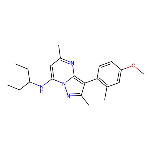 3-(4-methoxy-2-methylphenyl)-2,5-dimethyl-N-pentan-3-ylpyrazolo[1,5-a]pyrimidin-7-amine，202579-74-6，阿拉丁产品图