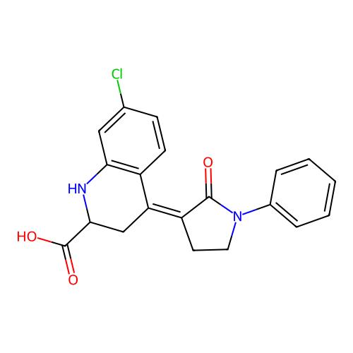 (4e)-7-Chloro-4-(2-oxo-1-phenyl-3-pyrrolidinylidene)-1,2,3,4-tetrahydro-2-quinolinecarboxylic acid,阿拉丁产品图