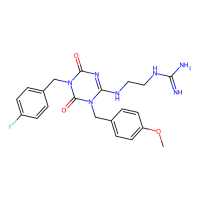2-[2-[[5-[(4-fluorophenyl)methyl]-1-[(4-methoxyphenyl)methyl]-4,6-dioxo-1,3,5-triazin-2-yl]amino]ethyl]guanidine，Moligand™，阿拉丁