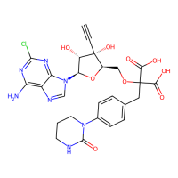 2-[[(2R,3S,4R,5R)-5-(6-amino-2-chloropurin-9-yl)-3-ethynyl-3,4-dihydroxyoxolan-2-yl]methoxy]-2-[[4-(2-oxo-1,3-diazinan-1-yl)phenyl]methyl]propanedioic acid，Moligand™，阿拉丁