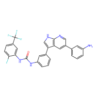 1-[3-[5-(3-aminophenyl)-1H-pyrrolo[2,3-b]pyridin-3-yl]phenyl]-3-[2-fluoro-5-(trifluoromethyl)phenyl]urea，Moligand™，阿拉丁