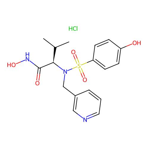 (2R)-2-[(4-hydroxyphenyl)sulfonyl-(3-pyridylmethyl)amino]-3-methyl-butanehydroxamic acid hydrochloride，779342-04-0，阿拉丁产品图