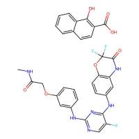 2-{3-[4-(2,2-difluoro-3-oxo-3,4-dihydro-2H-benzo[1,4]oxazin-6-ylamino)5-fluoro-pyrimidin-2-ylamino]phenoxy}N-methyl-acetamide 1-hydroxy-2-napthoic acid salt，阿拉丁