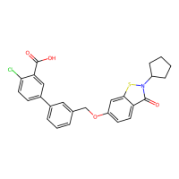 2-chloro-5-(3-{[(2-cyclopentyl-3-oxo-2,3-dihydro-1,2-benzothiazol-6-yl)oxy]methyl}phenyl)benzoic acid，Moligand™，阿拉丁