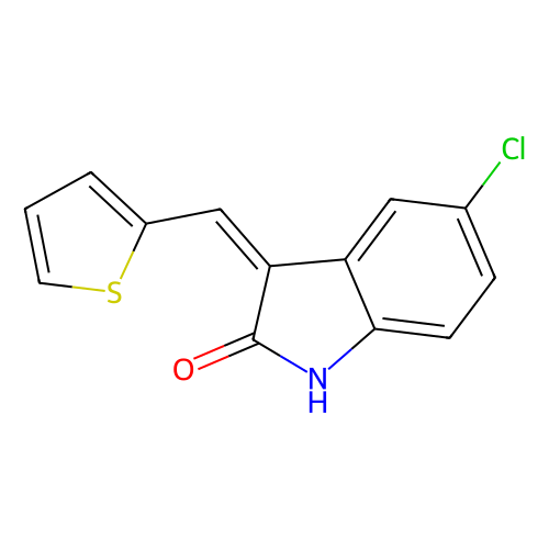 5-氯-3-(噻吩-2-基亚甲基)吲哚-2-酮,186611-58-5,≥98%,阿拉丁产品图
