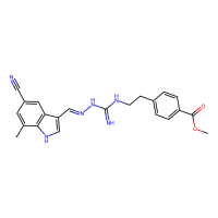 Methyl 4-(2-{N′-[(E)-[(5-Cyano-7-methyl-1H-indol-3-yl)methylidene]amino]carbamimidamido}ethyl)benzoate，Moligand™，阿拉丁