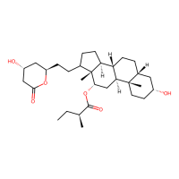 (1S,2S,5R,7R,10R,11S,15R,16S)-5-hydroxy-14-{2-[(2R,4R)-4-hydroxy-6-oxooxan-2-yl]ethyl}-2,15-dimethyltetracyclo[8.7.0.0^{2,7}.0^{11,15}]heptadecan-16-yl (2S)-2-methylbutanoate，Moligand™，阿拉丁