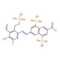 3-[(E)-{4-Formyl-5-Hydroxy-6-Methyl-3-[(Phosphonooxy)methyl]pyridin-2-Yl}diazenyl]-7-Nitronaphthalene-1,5-Disulfonic Acid，阿拉丁