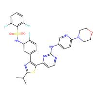 2,6-difluoro-N-[2-fluoro-5-[5-[2-[(6-morpholin-4-ylpyridin-3-yl)amino]pyrimidin-4-yl]-2-propan-2-yl-1,3-thiazol-4-yl]phenyl]benzenesulfonamide，Moligand™，阿拉丁