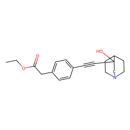 ethyl 2-[4-(2-{3-hydroxy-1-azabicyclo[2.2.2]octan-3-yl}ethynyl)phenyl]acetate，Moligand™，阿拉丁产品图