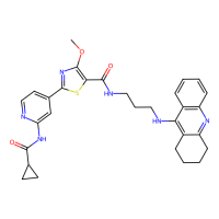 2-(2-cyclopropaneamidopyridin-4-yl)-4-methoxy-N-{3-[(1,2,3,4-tetrahydroacridin-9-yl)amino]propyl}-1,3-thiazole-5-carboxamide，Moligand™，阿拉丁