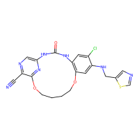 7-chloro-3-oxo-8-(1,3-thiazol-5-ylmethylamino)-11,16-dioxa-2,4,19,21-tetrazatricyclo[15.3.1.05,10]henicosa-1(20),5,7,9,17(21),18-hexaene-18-carbonitrile，Moligand™，阿拉丁