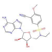 N-{[(2R,5R)-5-(6-amino-9H-purin-9-yl)-3,4-dihydroxyoxolan-2-yl]methyl}-3-cyano-N-ethyl-4-methoxybenzene-1-sulfonamide，Moligand™，阿拉丁
