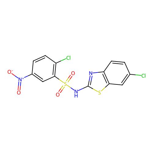 2-chloro-N-(6-chloro-1,3-benzothiazol-2-yl)-5-nitrobenzene-1-sulfonamide，847794-88-1，阿拉丁产品图