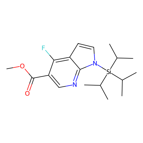 methyl 4-fluoro-1-[tris(propan-2-yl)silyl]-1H-pyrrolo[2,3-b]pyridine-5-carboxylate，685513-92-2，97%，阿拉丁产品图