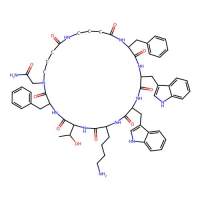 2-[(3S,6S,9S,12R,15S,18S)-9-(4-aminobutyl)-3,18-dibenzyl-6-(1-hydroxyethyl)-12,15-bis(1H-indol-3-ylmethyl)-2,5,8,11,14,17,20,25-octaoxo-1,4,7,10,13,16,19,24-octazacyclooctacos-1-yl]acetamide，阿拉丁