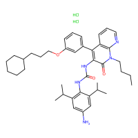 1-[4-amino-2,6-bis(propan-2-yl)phenyl]-3-{1-butyl-4-[3-(3-cyclohexylpropoxy)phenyl]-2-oxo-1,2-dihydro-1,8-naphthyridin-3-yl}urea dihydrochloride，Moligand™，阿拉丁