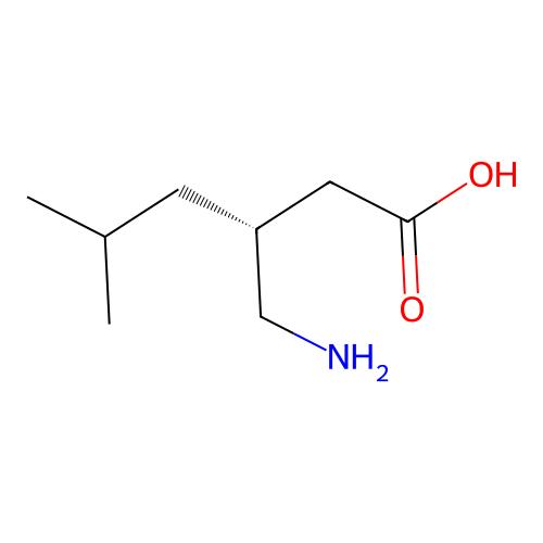 Hexanoic acid, 3-(aminomethyl)-5-methyl-, (3R)-(3R)-3-(aminomethyl)-5-methylhexanoic acid，148553-51-9，阿拉丁产品图