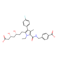4-[({5-[(3R,5R)-6-carboxylato-3,5-dihydroxyhexyl]-1-ethyl-4-(4-fluorophenyl)-3-methyl-1H-pyrrol-2-yl}formamido)methyl]benzoate，Moligand™，阿拉丁