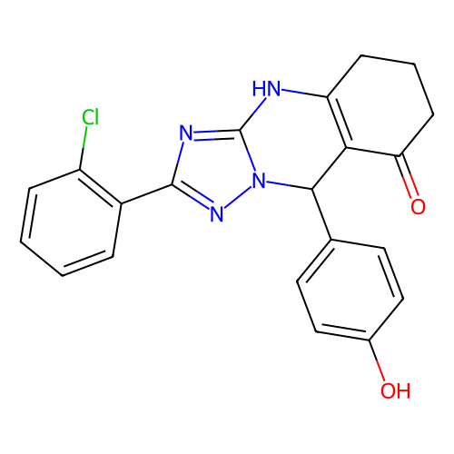 2-(2-chlorophenyl)-9-(4-hydroxyphenyl)-5,6,7,9-tetrahydro-4H-[1,2,4]triazolo[5,1-b]quinazolin-8-one，Moligand™，阿拉丁产品图