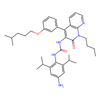 1-[4-amino-2,6-di(propan-2-yl)phenyl]-3-[1-butyl-4-[3-(4-methylpentoxy)phenyl]-2-oxo-1,8-naphthyridin-3-yl]urea，Moligand™，阿拉丁