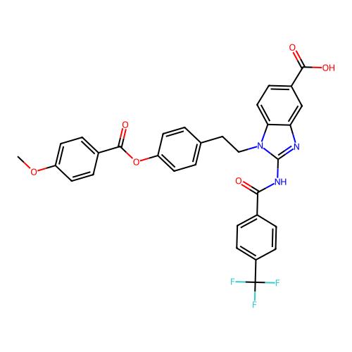 1-[2-[4-[(4-Methoxyphenyl)-oxomethoxy]phenyl]ethyl]-2-[[oxo-[4-(trifluoromethyl)phenyl]methyl]amino]-5-benzimidazolecarboxylic acid，1228216-68-9，阿拉丁产品图