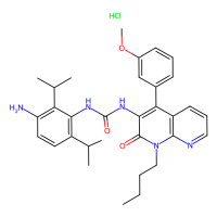 1-[3-amino-2,6-bis(propan-2-yl)phenyl]-3-[1-butyl-4-(3-methoxyphenyl)-2-oxo-1,2-dihydro-1,8-naphthyridin-3-yl]urea hydrochloride，Moligand™，阿拉丁