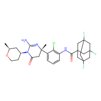 N-{3-[(4S)-2-amino-4-methyl-1-[(2S,4S)-2-methyloxan-4-yl]-6-oxo-1,4,5,6-tetrahydropyrimidin-4-yl]-2-chlorophenyl}-3,5,7-trifluoroadamantane-1-carboxamide，2758043-86-4，Moligand™，阿拉丁