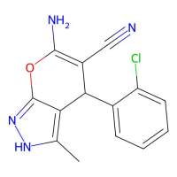 6-Amino-4-(2-chlorophenyl)-3-methyl-2,4-dihydropyrano[2,3-c]pyrazole-5-carbonitrile，阿拉丁