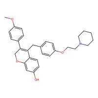2H-1-Benzopyran-7-ol, 3-(4-methoxyphenyl)-4-((4-(2-(1-piperidinyl)ethoxy)phenyl)methyl)-,444643-64-5,阿拉丁