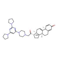 (8S,10S,13S,14S,17S)-17-[2-[4-(2,6-dipyrrolidin-1-ylpyrimidin-4-yl)piperazin-1-yl]acetyl]-10,13-dimethyl-6,7,8,12,14,15,16,17-octahydrocyclopenta[a]phenanthren-3-one，阿拉丁