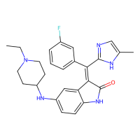 (3Z)-5-[(1-ethylpiperidin-4-yl)amino]-3-[(3-fluorophenyl)-(5-methyl-1H-imidazol-2-yl)methylidene]-1H-indol-2-one，Moligand™，阿拉丁