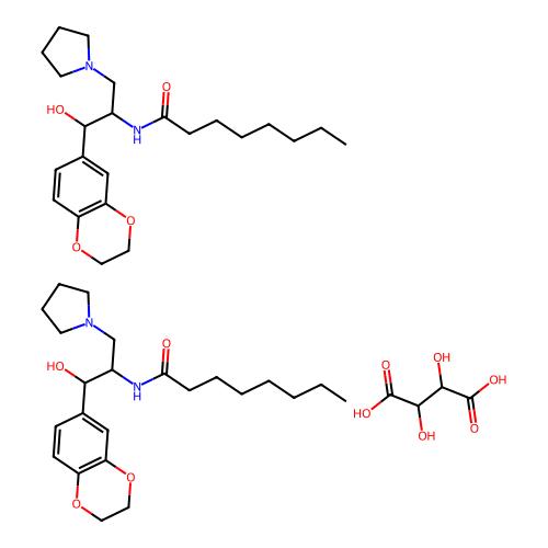 N-[(1R,2R)-1-(2,3-dihydro-1,4-benzodioxin-6-yl)-1-hydroxy-3-pyrrolidin-1-ylpropan-2-yl]octanamide;2,3-dihydroxybutanedioic acid，阿拉丁产品图