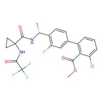 (1,1'-Biphenyl)-2-carboxylic acid, 3-chloro-3'-fluoro-4'-((1R)-1-(((1-((trifluoroacetyl)amino)cyclopropyl)carbonyl)amino)ethyl)-, methyl ester，578727-68-1，阿拉丁