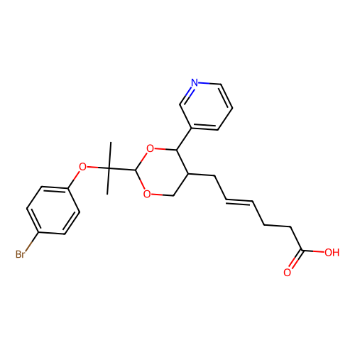 (Z)-6-[2-[2-(4-bromophenoxy)propan-2-yl]-4-pyridin-3-yl-1,3-dioxan-5-yl]hex-4-enoic acid，Moligand™，阿拉丁产品图