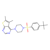 4-[4-(4-Tert-butylphenyl)sulfonylpiperazin-1-yl]-5,6-dimethylthieno[2,3-d]pyrimidine，393129-91-4，10mM in DMSO，阿拉丁