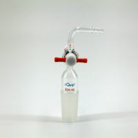 90°接头(精细可调四氟节门),i-Quip™, 材质:高硼硅玻璃;颜色:透明;节门:2mm
