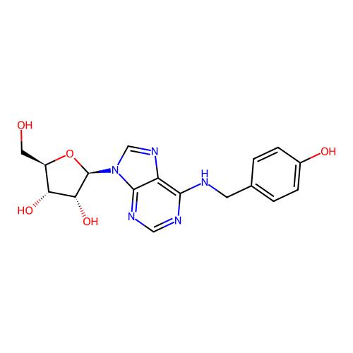 N6-(4-Hydroxybenzyl)adenosine,110505-75-4,10mM in DMSO,阿拉丁产品图