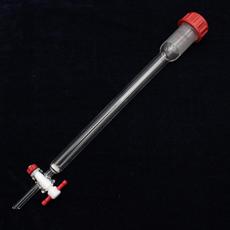 具砂板闪式层析柱,带具孔盖,i-Quip™, 材质:高硼硅玻璃;颜色:透明;磨口:24/40;节门:2mm产品图
