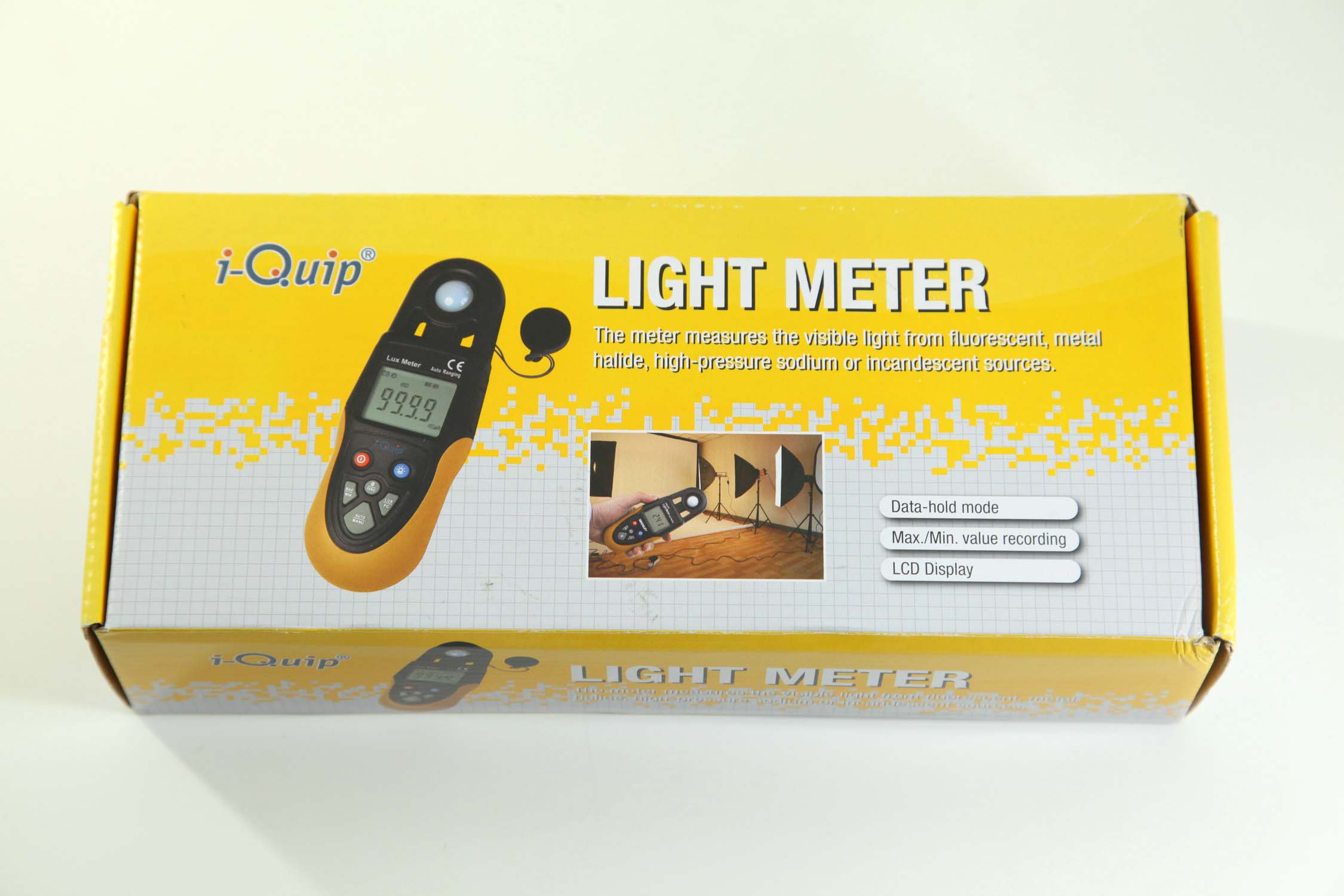 数字照度仪,i-Quip™, 量程:1~50000 Lux,3种档位2000/20000/50000 Lux;采样率:约2次/秒;尺寸:192×67×44mm产品图