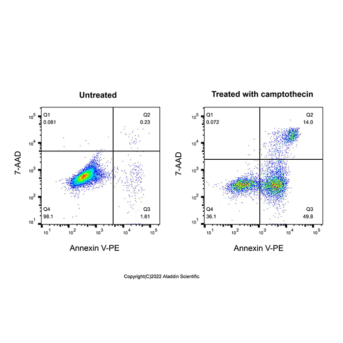 Annexin V-PE/7-AAD 细胞凋亡检测试剂盒，BioReagent, 生物染色剂, 用于显微镜, 适用于免疫荧光(IF), 即用型，阿拉丁