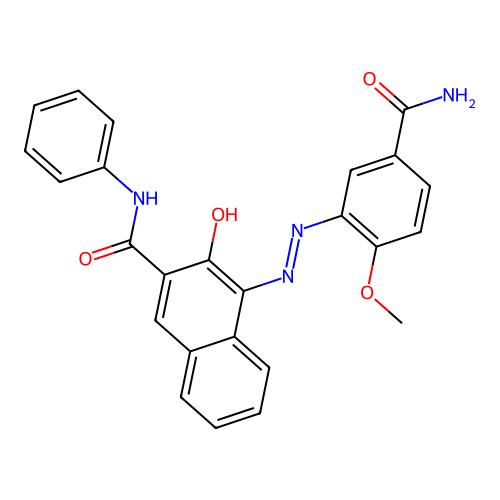 2-Naphthalenecarboxamide, 4-[2-[5-(aminocarbonyl)-2-methoxyphenyl]diazenyl]-3-hydroxy-N-phenyl-，68016-05-7，≥95%，阿拉丁产品图