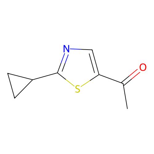 1-(2-Cyclopropylthiazol-5-yl)ethanone，1247109-27-8，≥97%，阿拉丁产品图