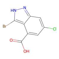 3-Bromo-6-chloro-1H-indazole-4-carboxylic acid，885522-21-4，≥95%，阿拉丁